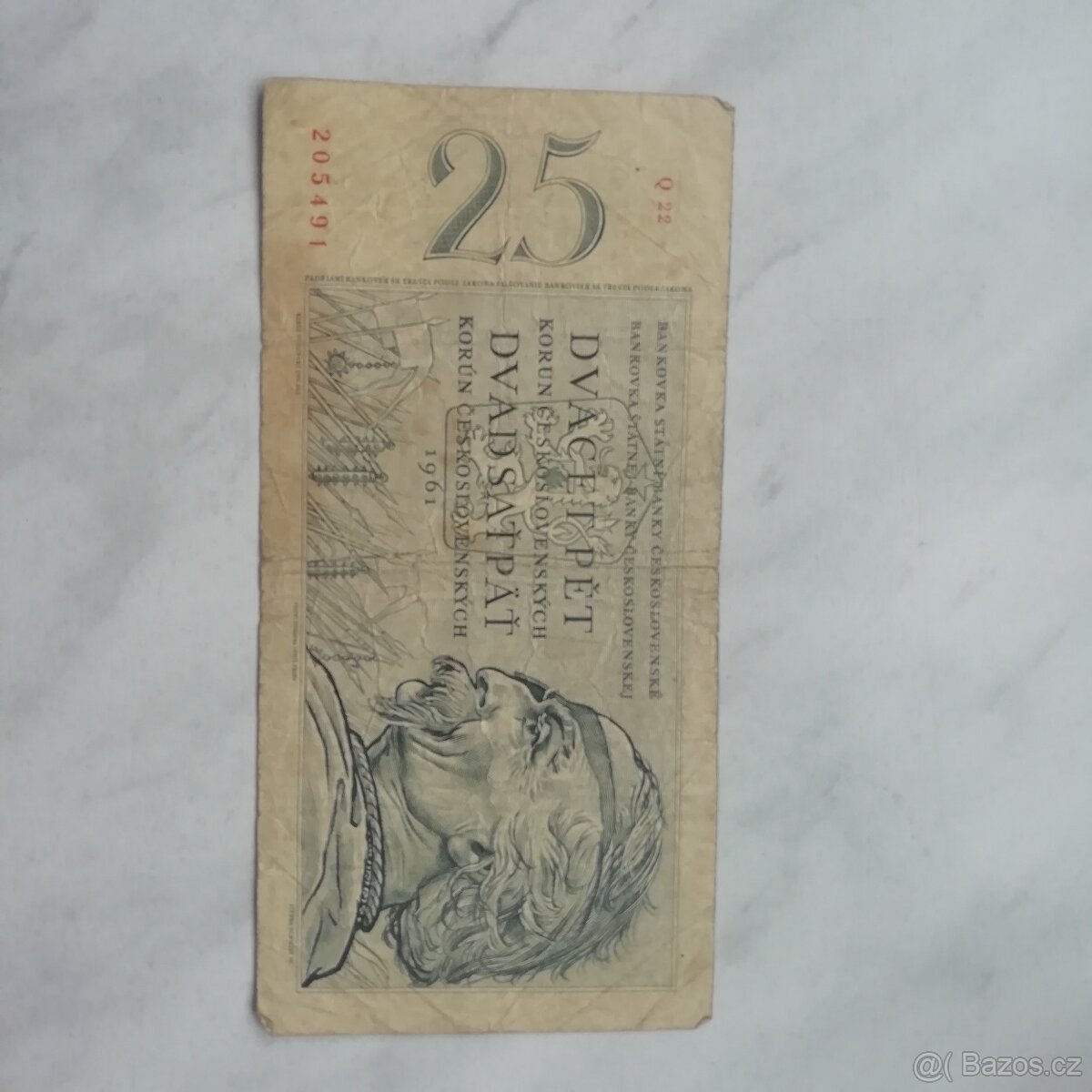 bankovka  25,- kč   1961