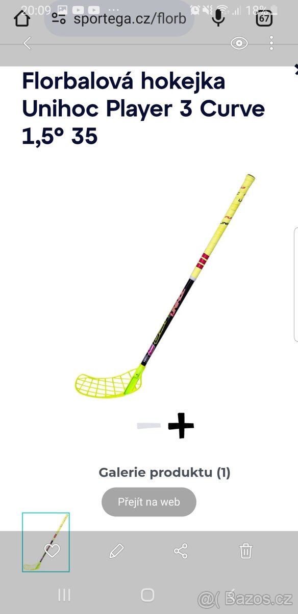 Florbalova hokejka unihoc