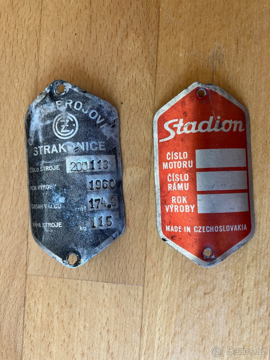 Štítky moped S11...a ČZ SCOTT 175 r.v.1960 Enduro