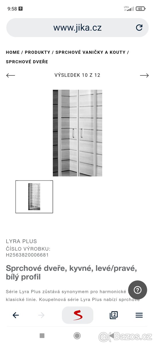 Sprchové dveře JIKA Lyra plus