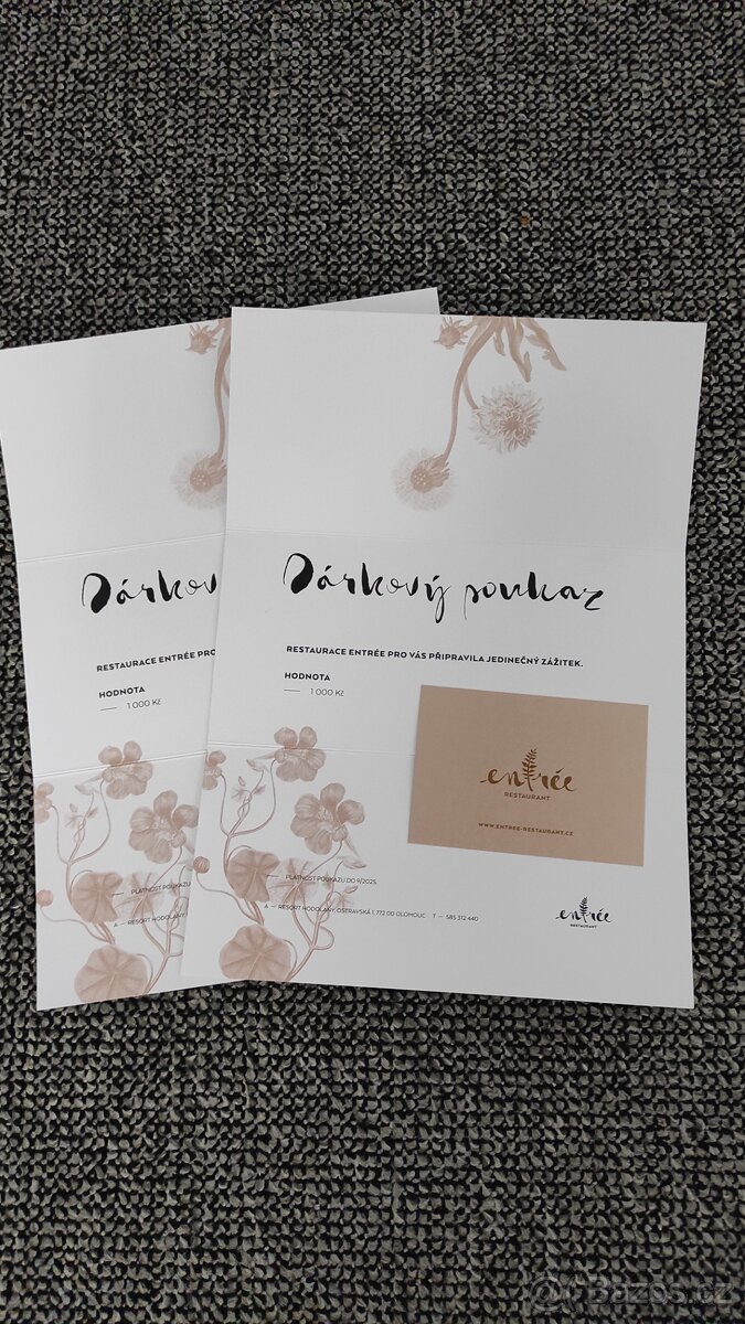 Poukazy do restaurace Entree