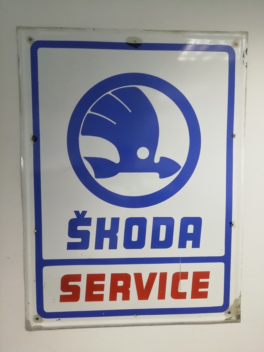 Škoda Service - ORIGINÁLNÍ smalt cedule značkového servisu