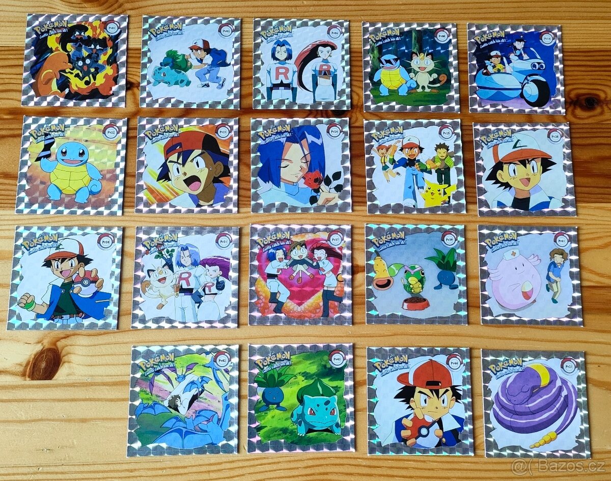 Prodám Pokémon Artbox nálepky 1999 STŘÍBRNÉ