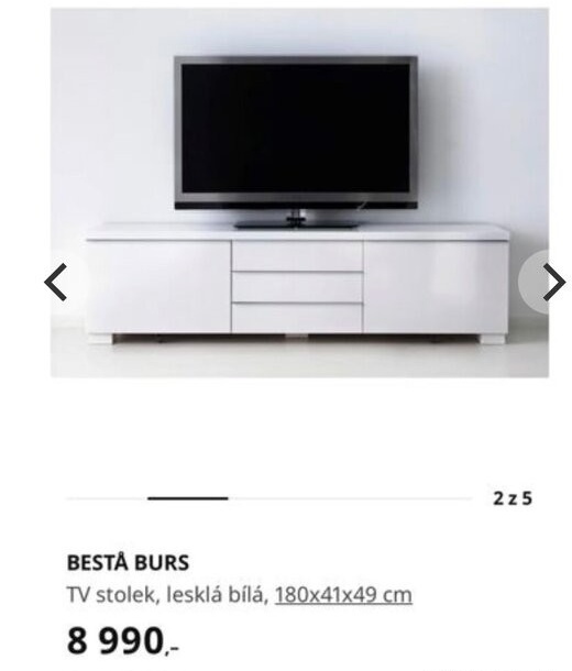Velký televizní stolek z IKEA.