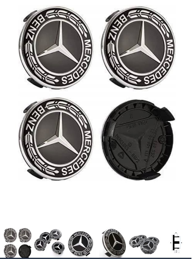 MERCEDES krytka ráfků KAPSEL čepičky 75mm + BMW M4 2021