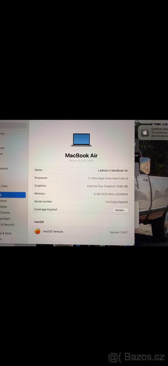 MacBook Air 2020 13,3” Intel Core i3 8gb ram 256gb ssd