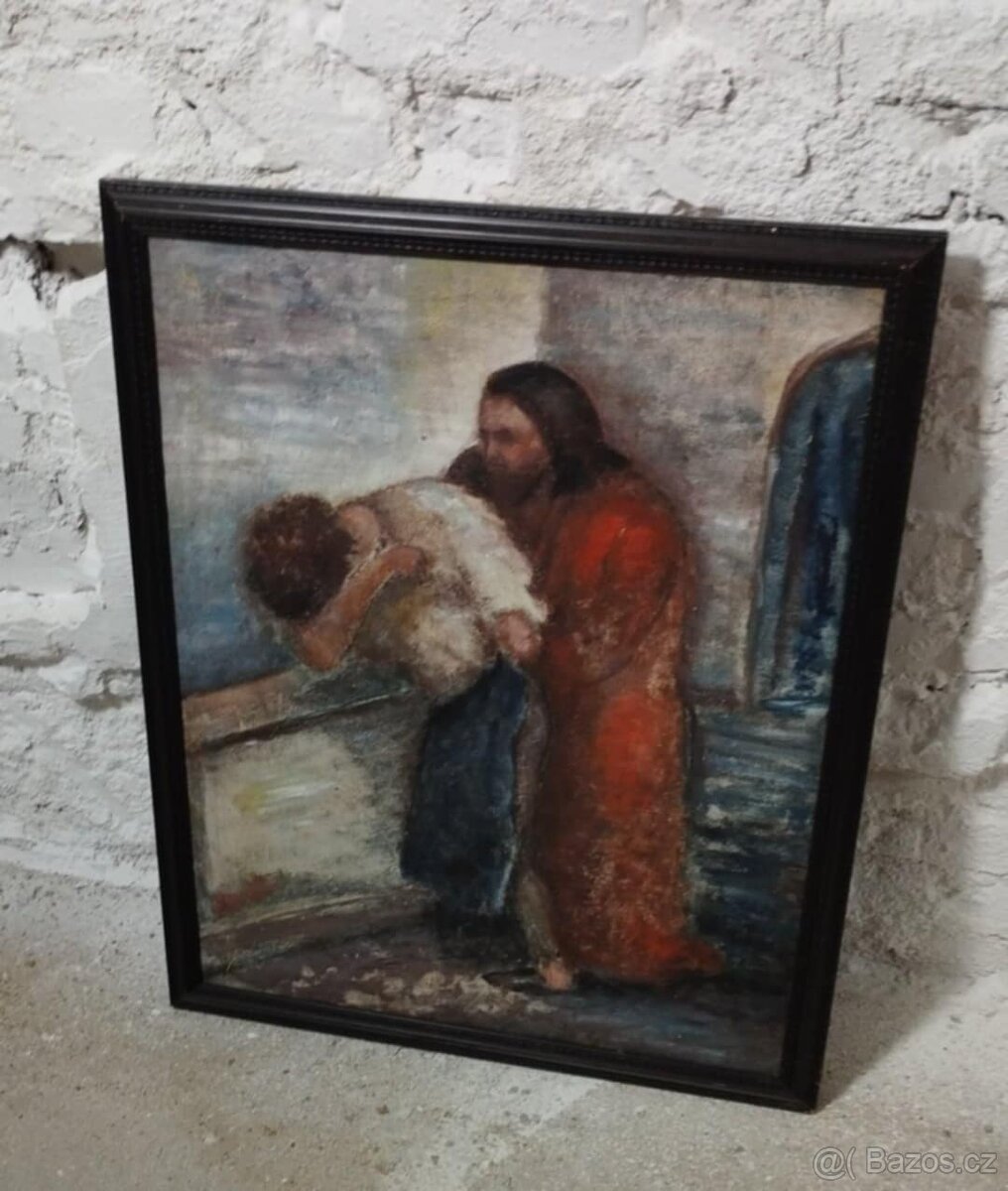 Starý obraz olej na plátně 68x81 cm. Není signován.