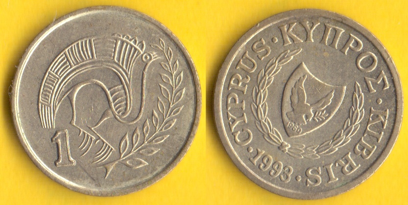 Mince Kypr 1 cent 1993