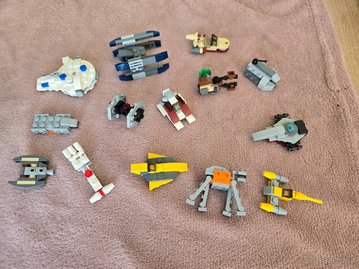 Lego Star Wars micro stihacky, milenium falcon, at at apod