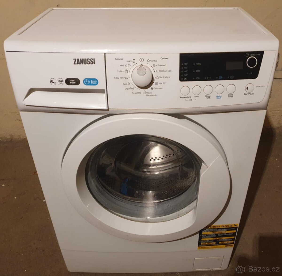 PRACKA ZANUSSI,BOCNI PLNENI,5KG,PLNE FUNKCNI