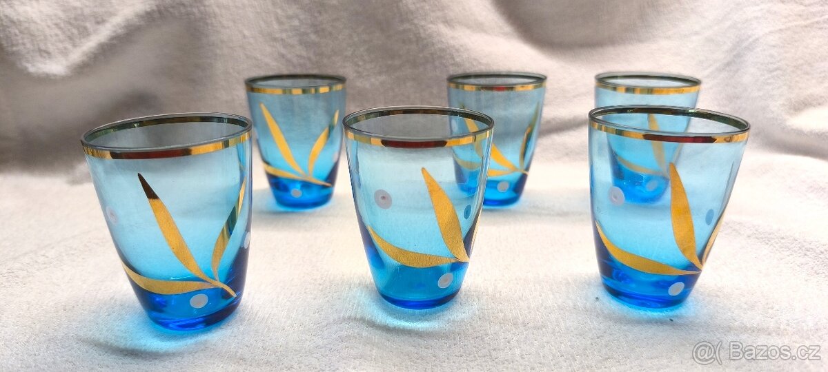 RETRO ručně malované sklenice - 6 ks