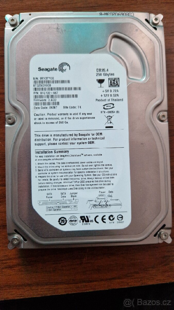 Pevný disk, HDD Seagate 250GB