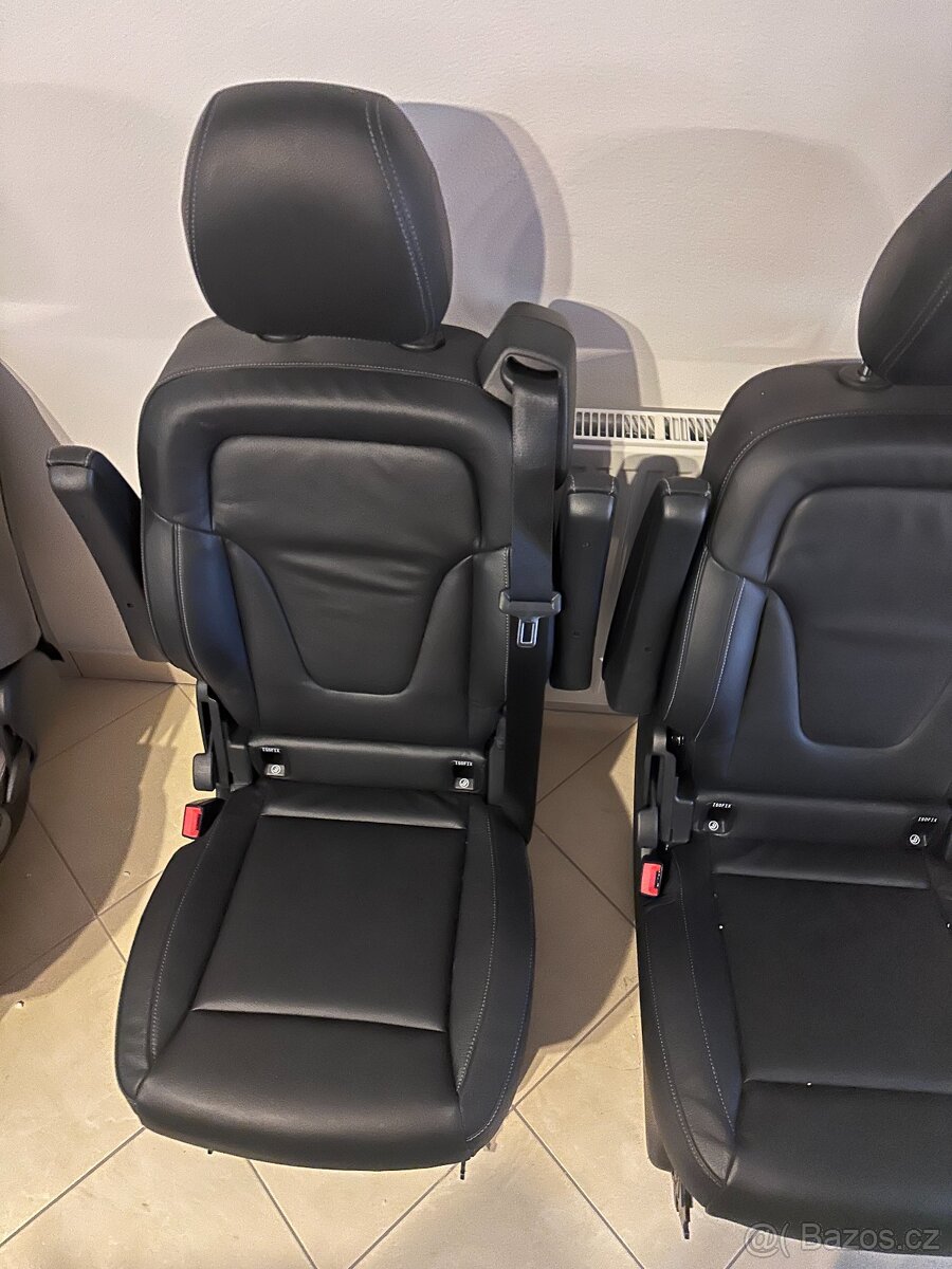 Kapitánské sedačky černá kůže Mercedes MB V-klasse W447