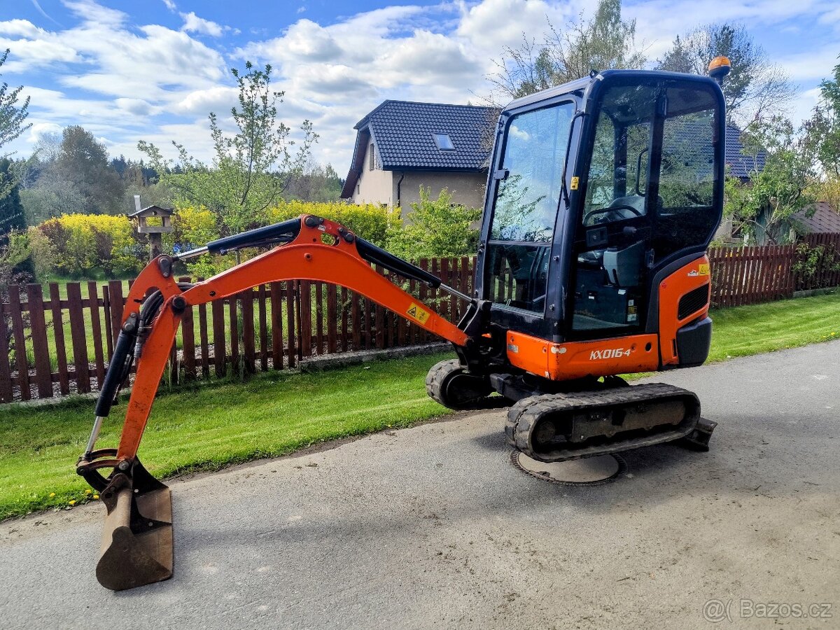 Minibagr Kubota KX016-4, rok 2018, 1600mth, roztah. pásy