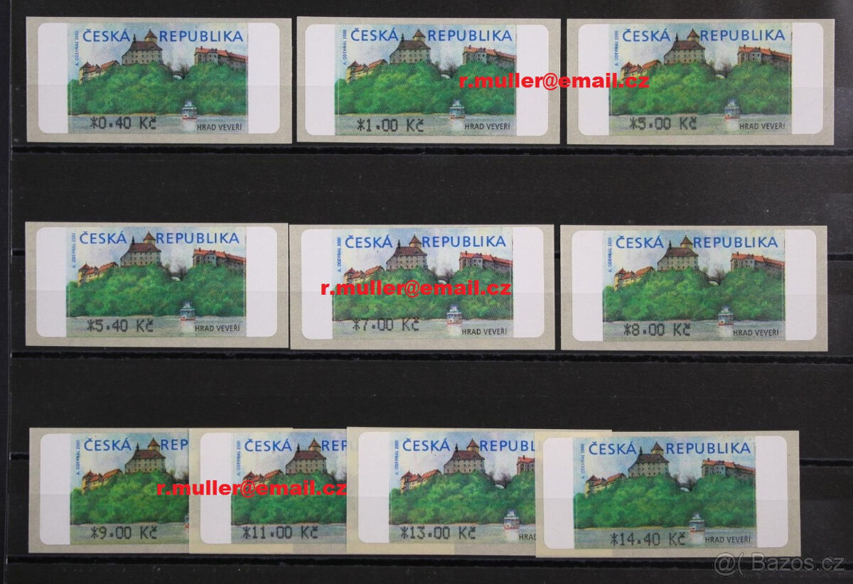 AU 1C/1- Automatové známky- Hrad Veveří s (0,40-14,40 Kč)