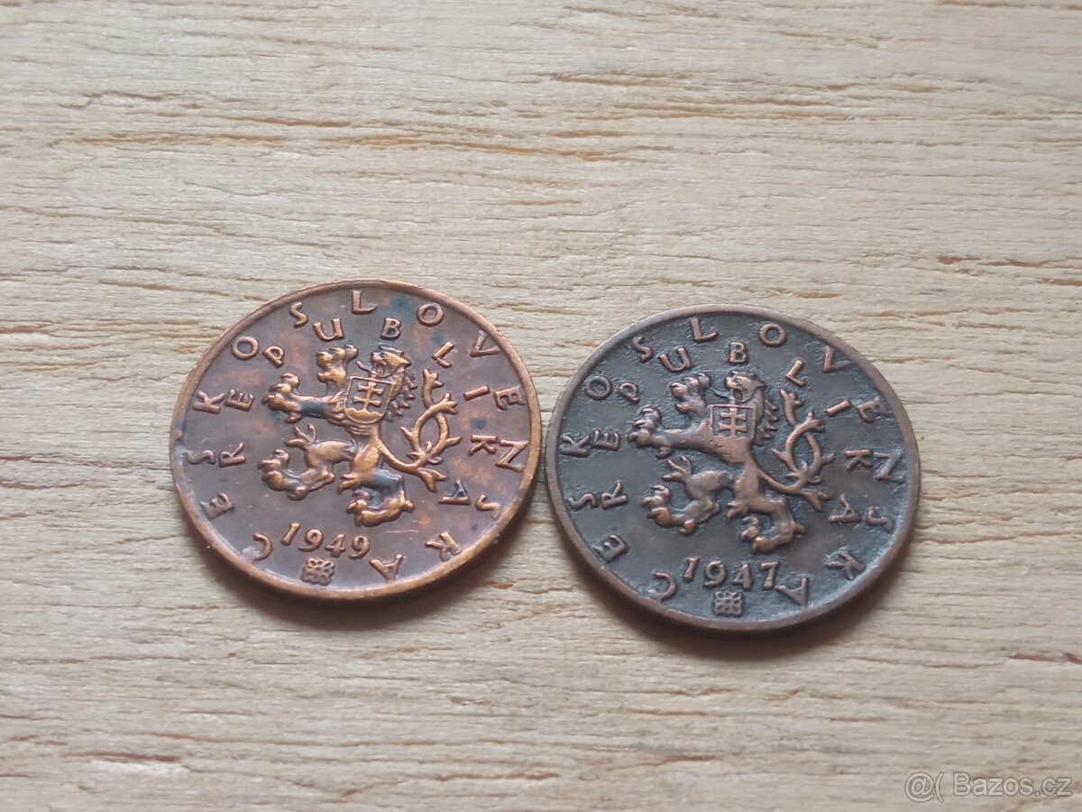 VZÁCNĚJŠÍ 50HAL.1949+47 TOP STAVY