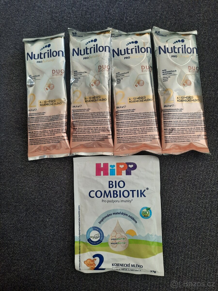 Umělé mléko nutrilon 2 a hipp 2