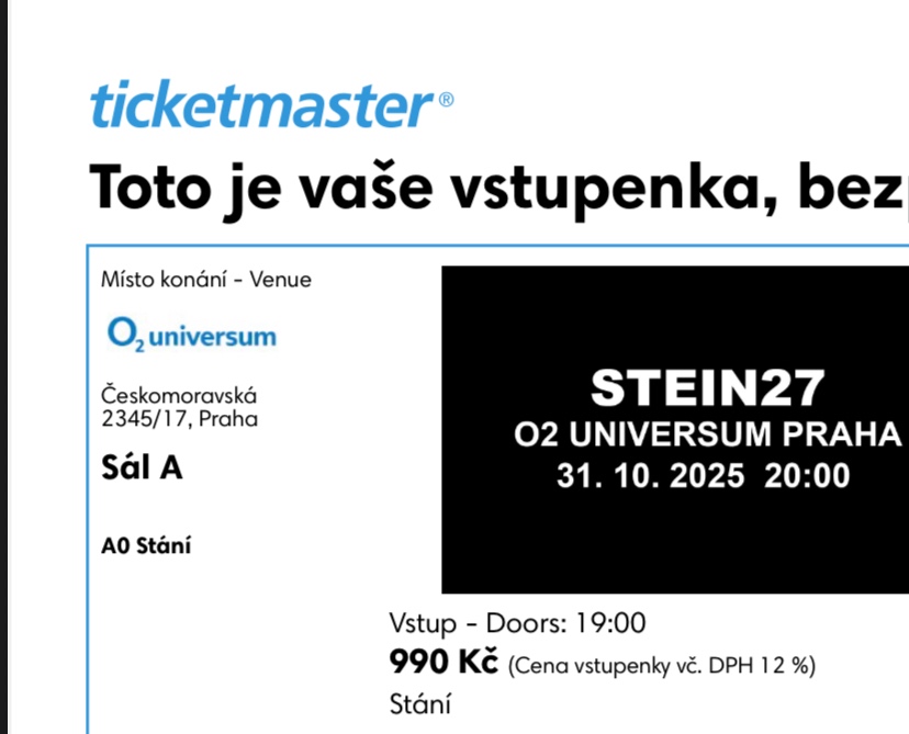 1x vstupenka Stein27