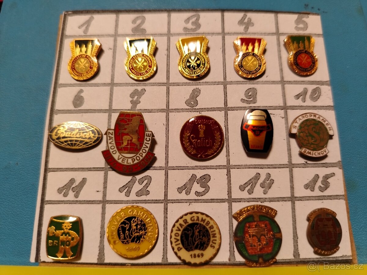 PIVOVARY - PIVO - SBÍRKA ODZNAKŮ.