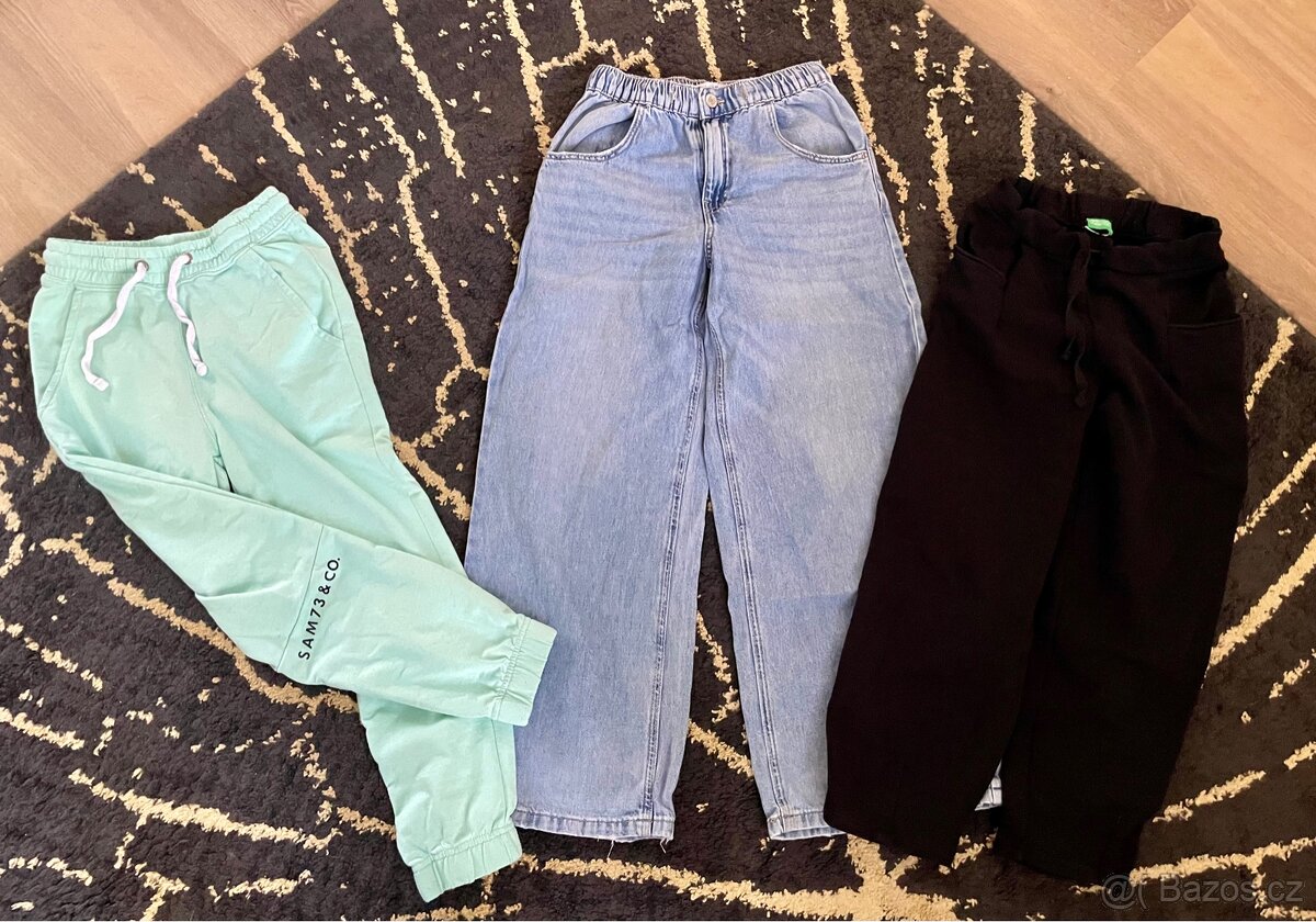 Sada dívčích kalhot - Zara, SAM,Benetton vel.9let top stavu