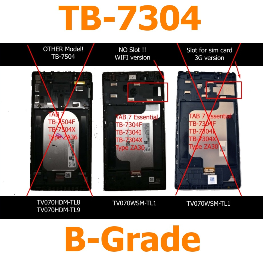 Original LCD displej/dotyk/ramecek Lenovo TB-7304 Wifi