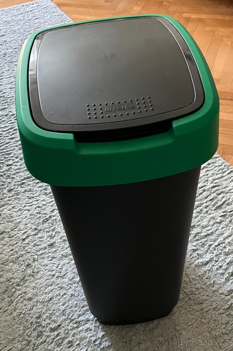 Odpadkový koš Rotho TWIST v zelené barvě, 25L