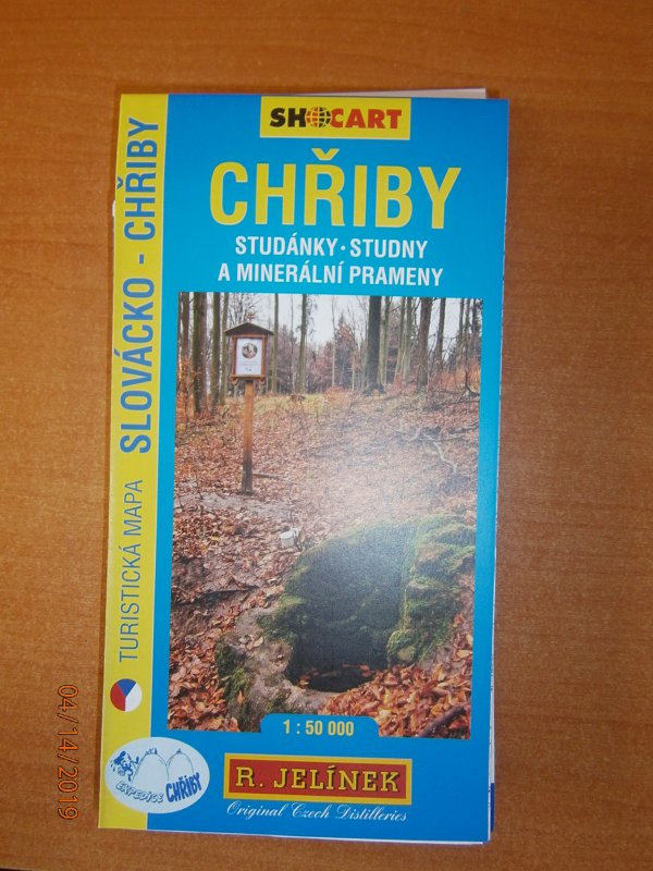Mapa Shocart studánky, sirné prameny CHŘIBY slovácko UH