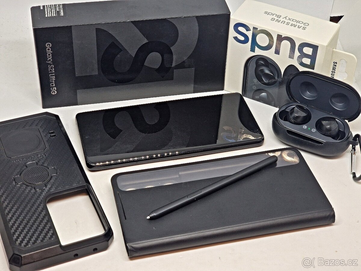 SAMSUNG S21 ULTRA v TOP stavu + smart kryt a BUDS