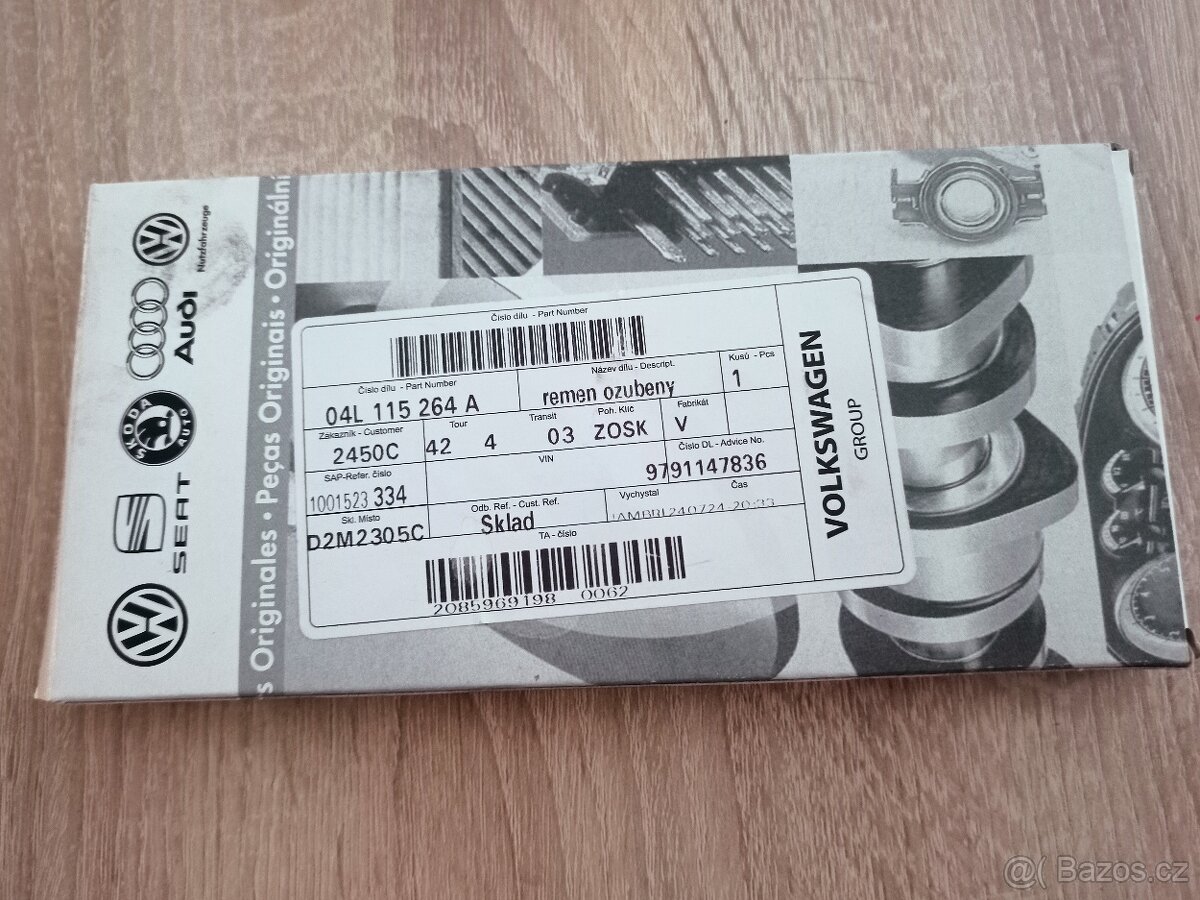 Škoda originál ozubený řemen pro olejové čerpadlo