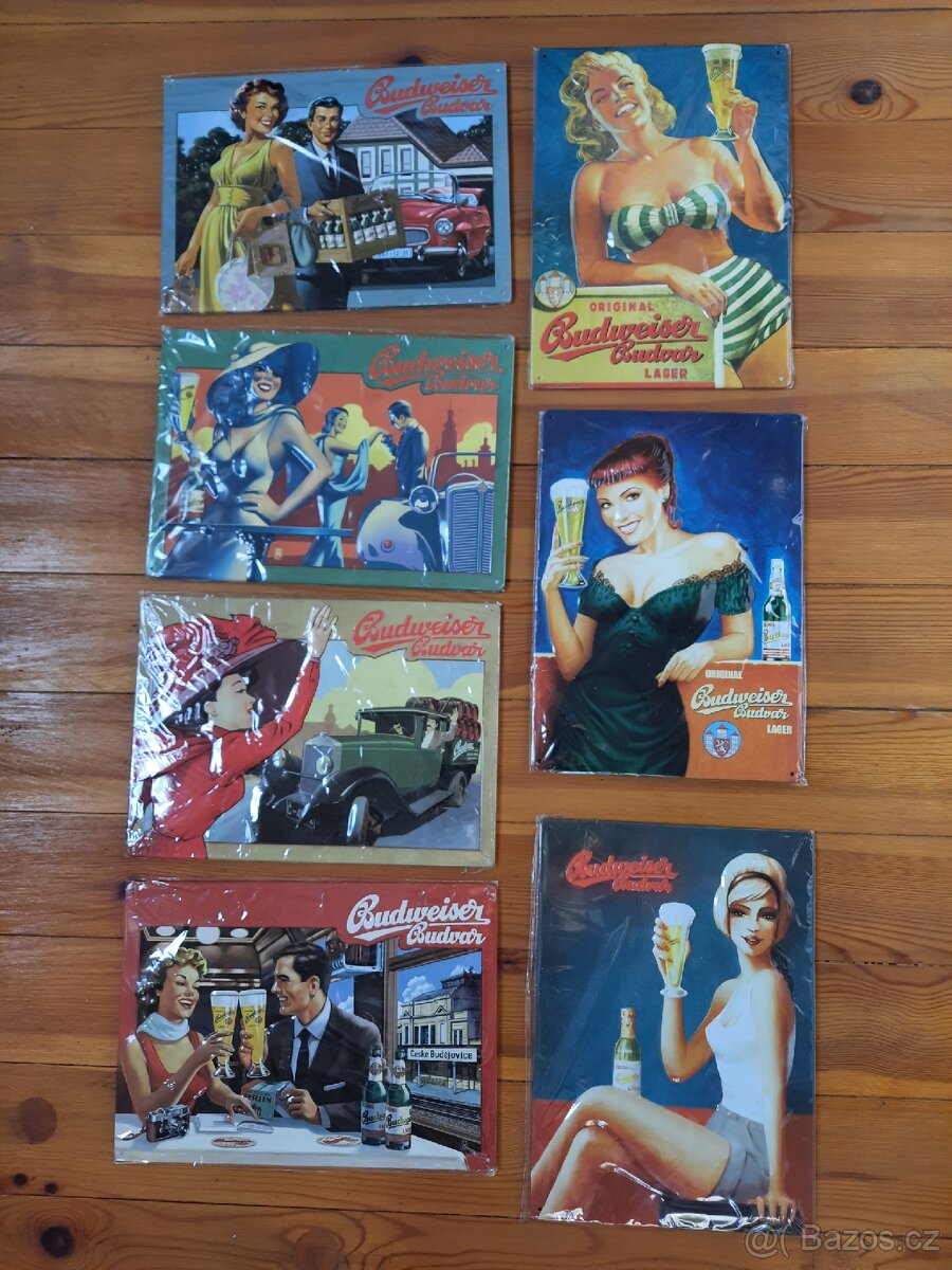 Retro plechové cedule Budvar
