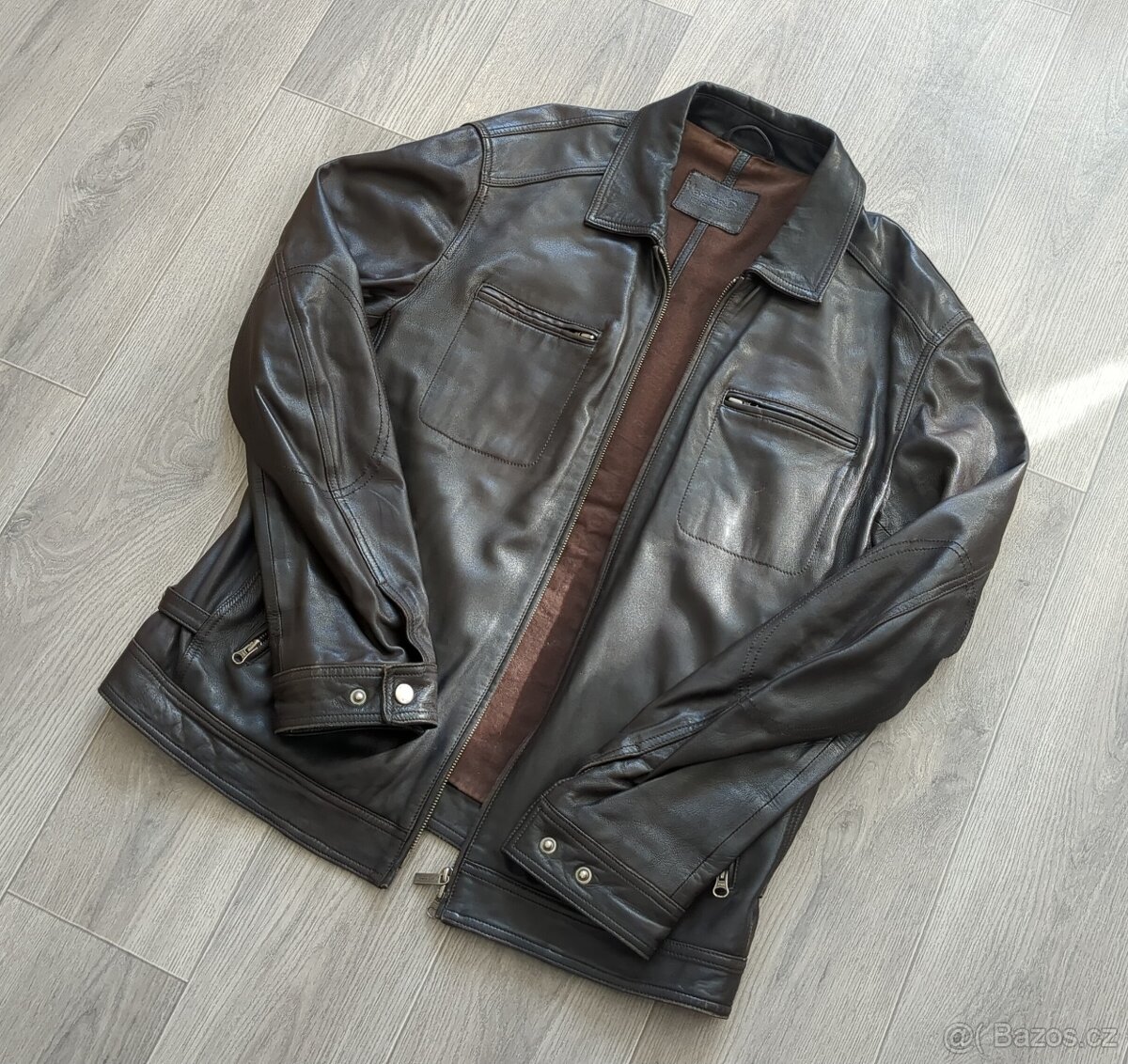 Pánská kožená bunda Massimo Dutti - vel. L/XL