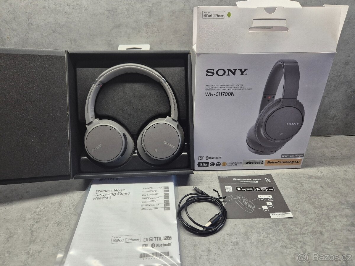 bezdrátová sluchátka SONY WH-CH700N TOP STAV