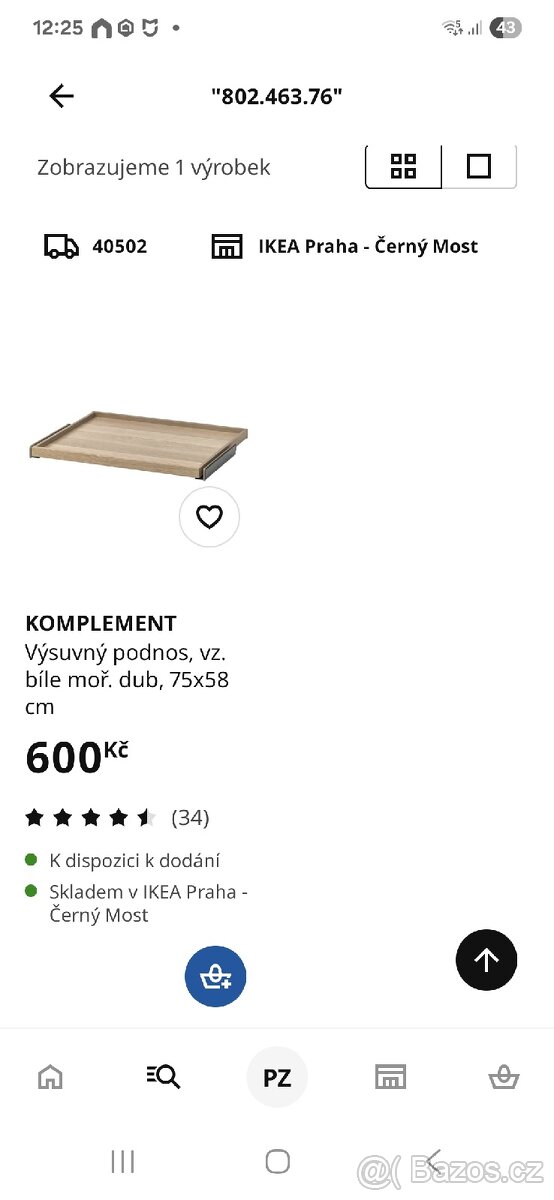 Ikea výsuvný dil