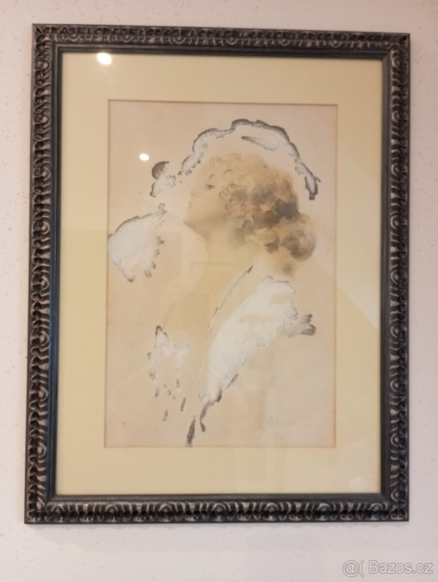 SNÍCÍ DÍVKA - JAN DĚDINA (1870 - 1955)