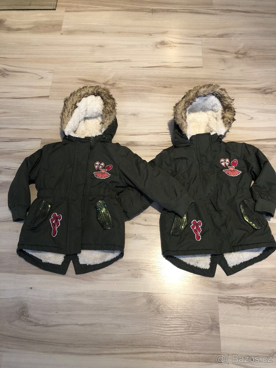 Zimní bundy pro dvojčata vel.98
