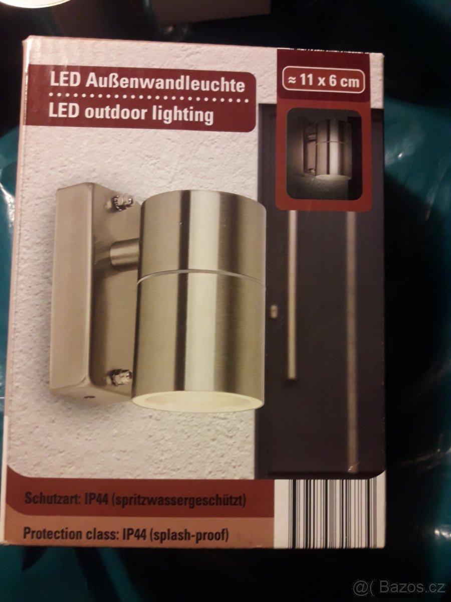 Led nástěnné svítidlo nerez ip44
