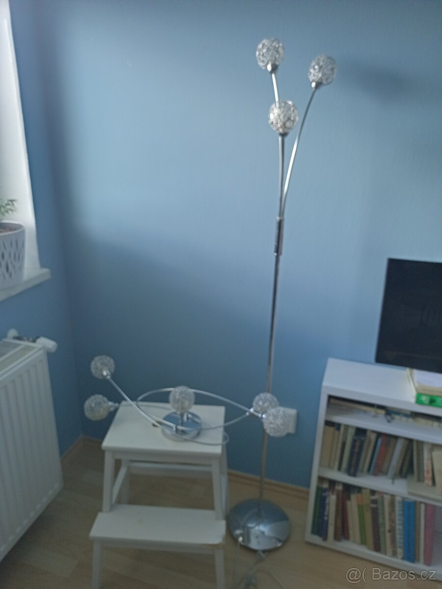 Lampa stojací + lustr