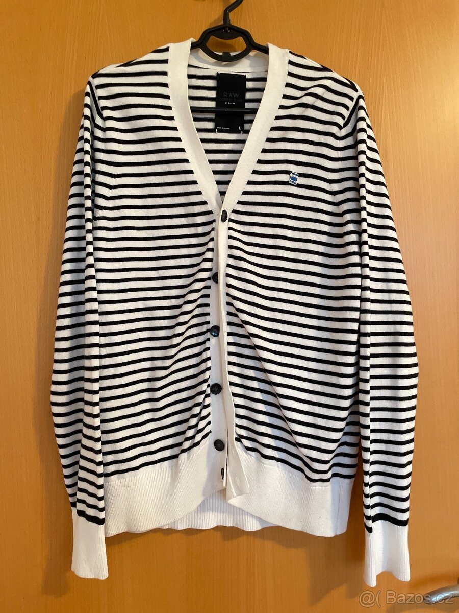 Pánský svetr G Star Raw - Černobílé pruhy (Velikost L)