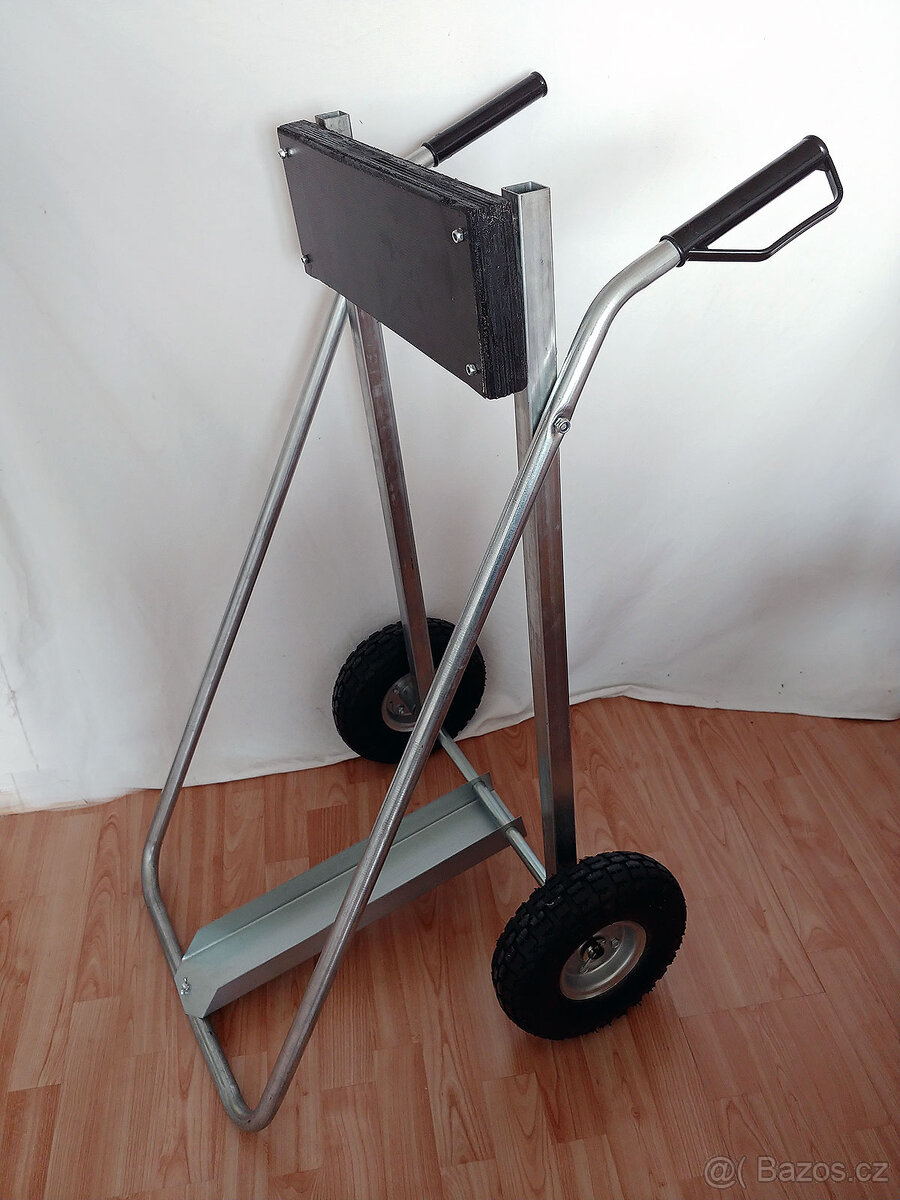 Vozík na lodní motor - velká nafukovaná kola - rudl, stojan