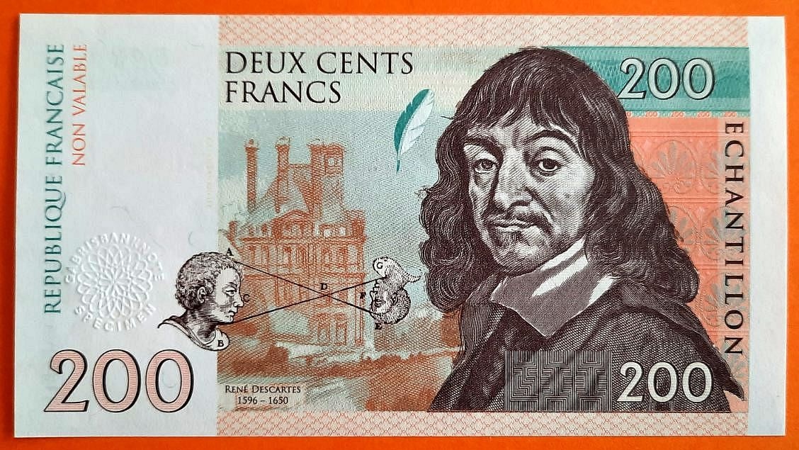 Sběratelská bankovka 200 FRANCS RENÉ DESCARTES, 2015, Gábriš
