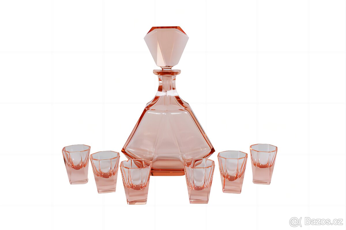 art deco likérová souprava Moser