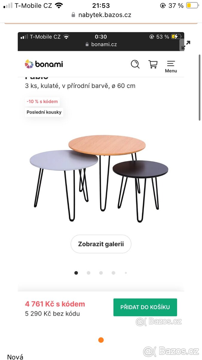 sada odkládacích stolků 3ks