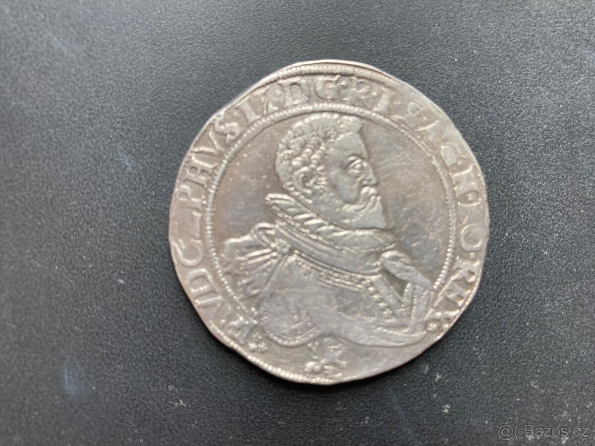 Stříbrný tolar Rudolfa II. r. 1607 minc. K. Hora