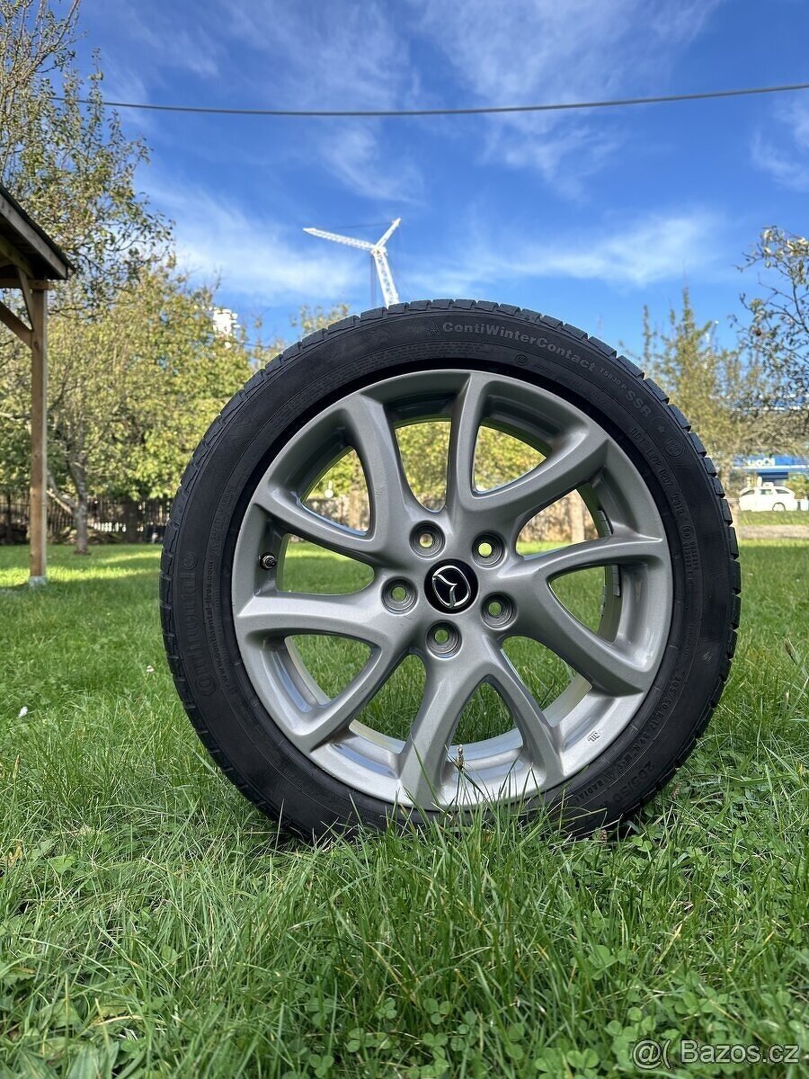 Originál alu kola Mazda 6X17,ET52.5+TPMS+pneu Continental