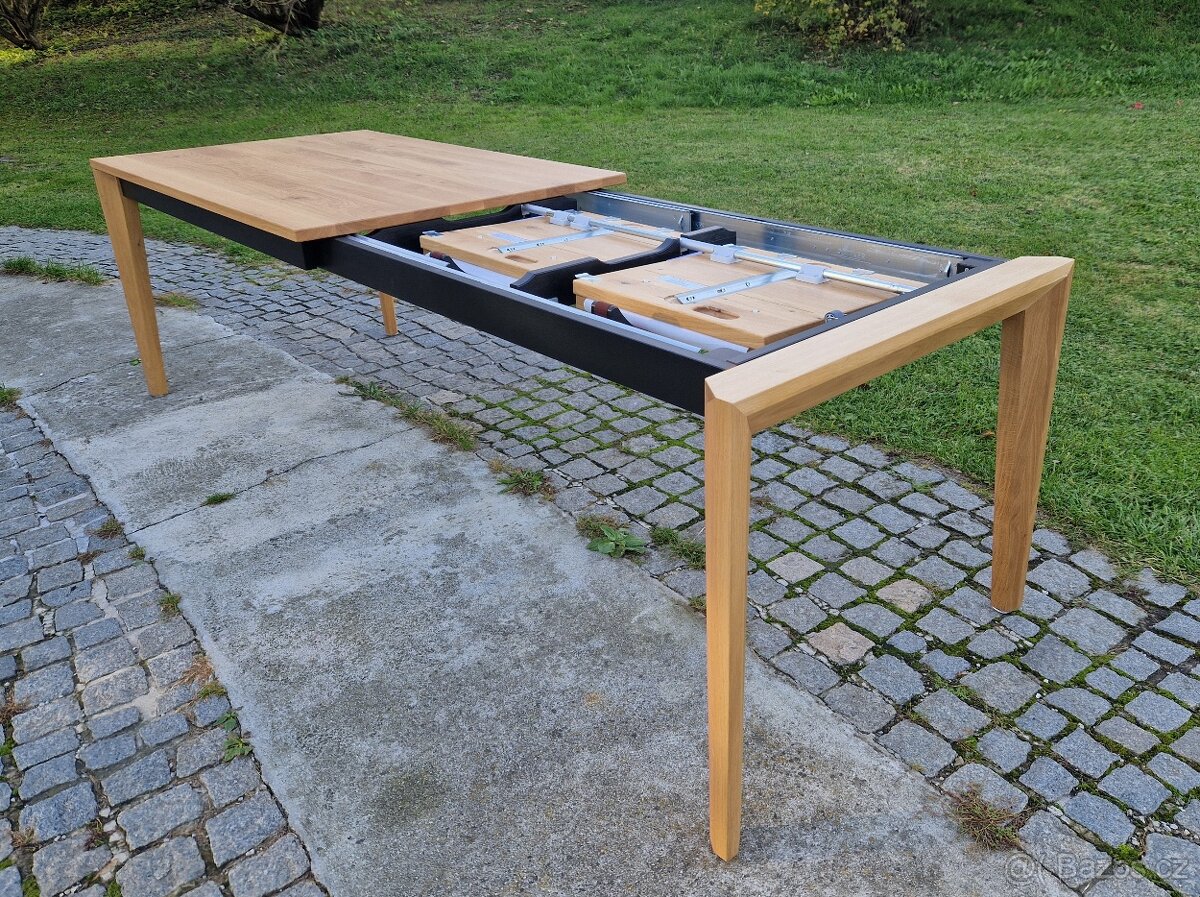 Nový rozkládací stůl dub masiv 90x140+2x45 cm