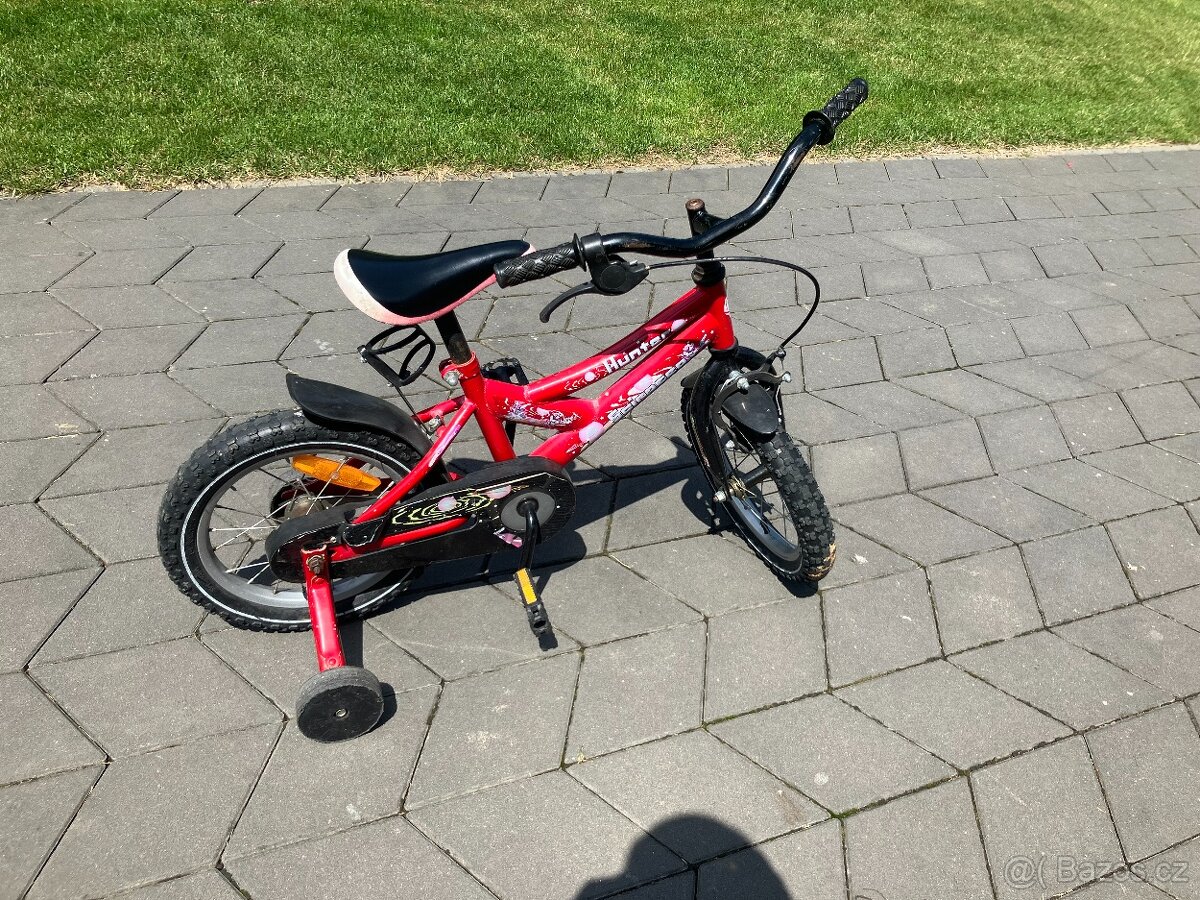 Dětské kolo 14" s kolečky + přilba zdarma