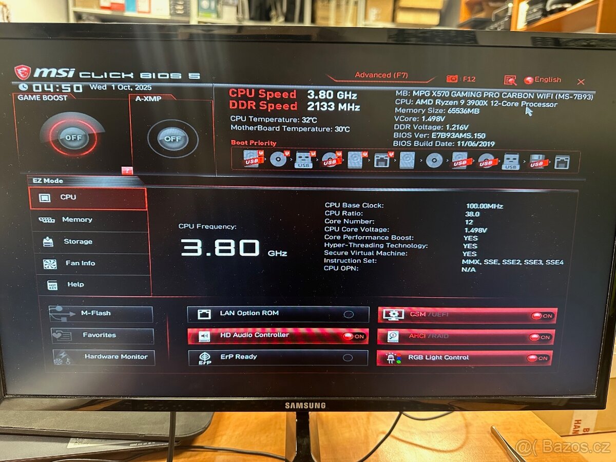 MPG X570 Gaming PRO, RYZEN 9-3900X, 64GB DDR4