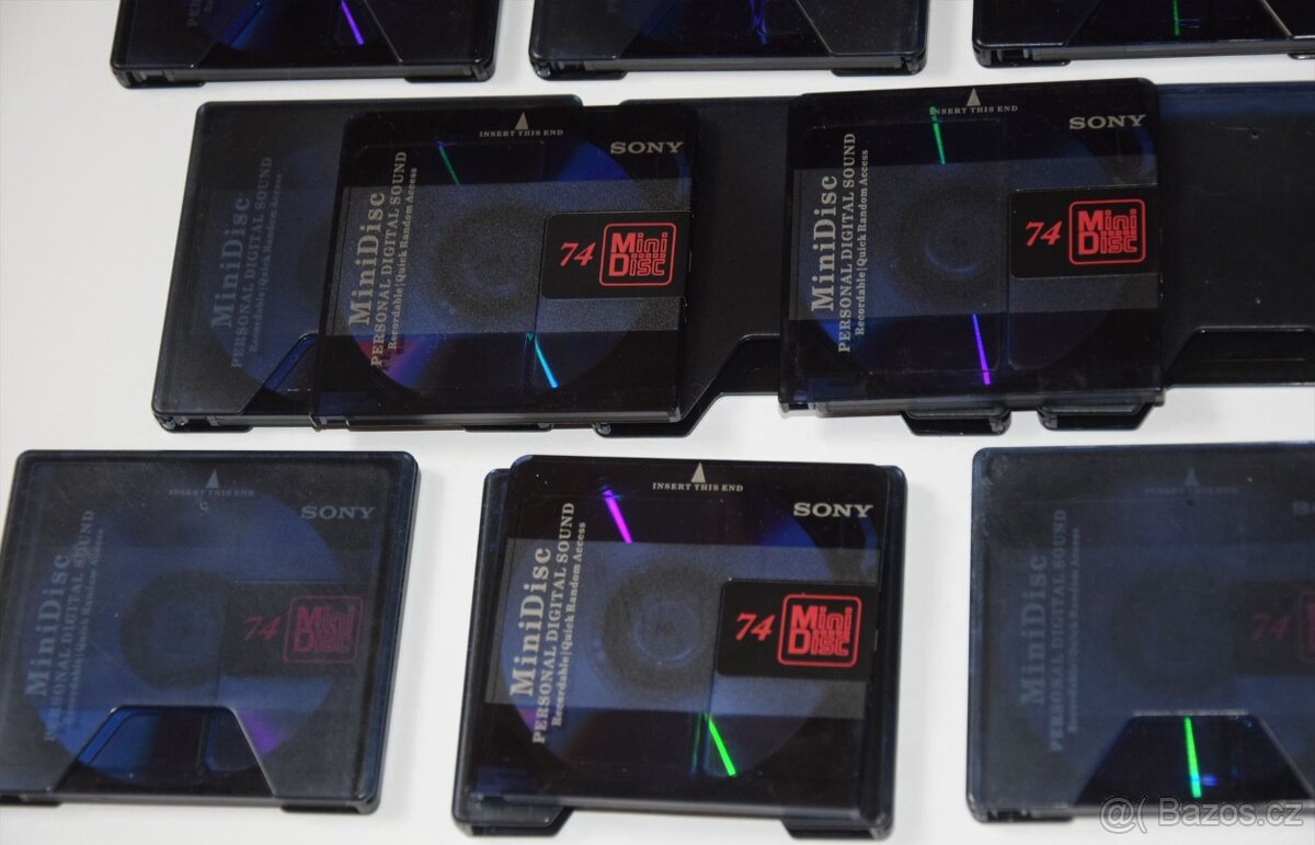MD minidisc SONY 74min., s obaly, sada 9ks