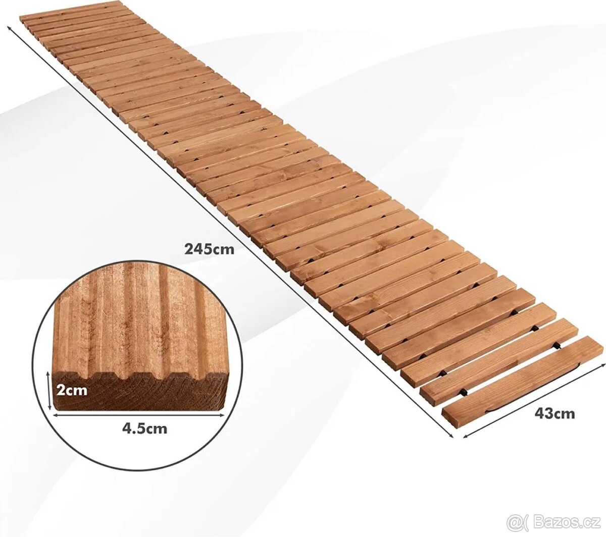 Dřevěná cesta, chodník na zahradu 245x43