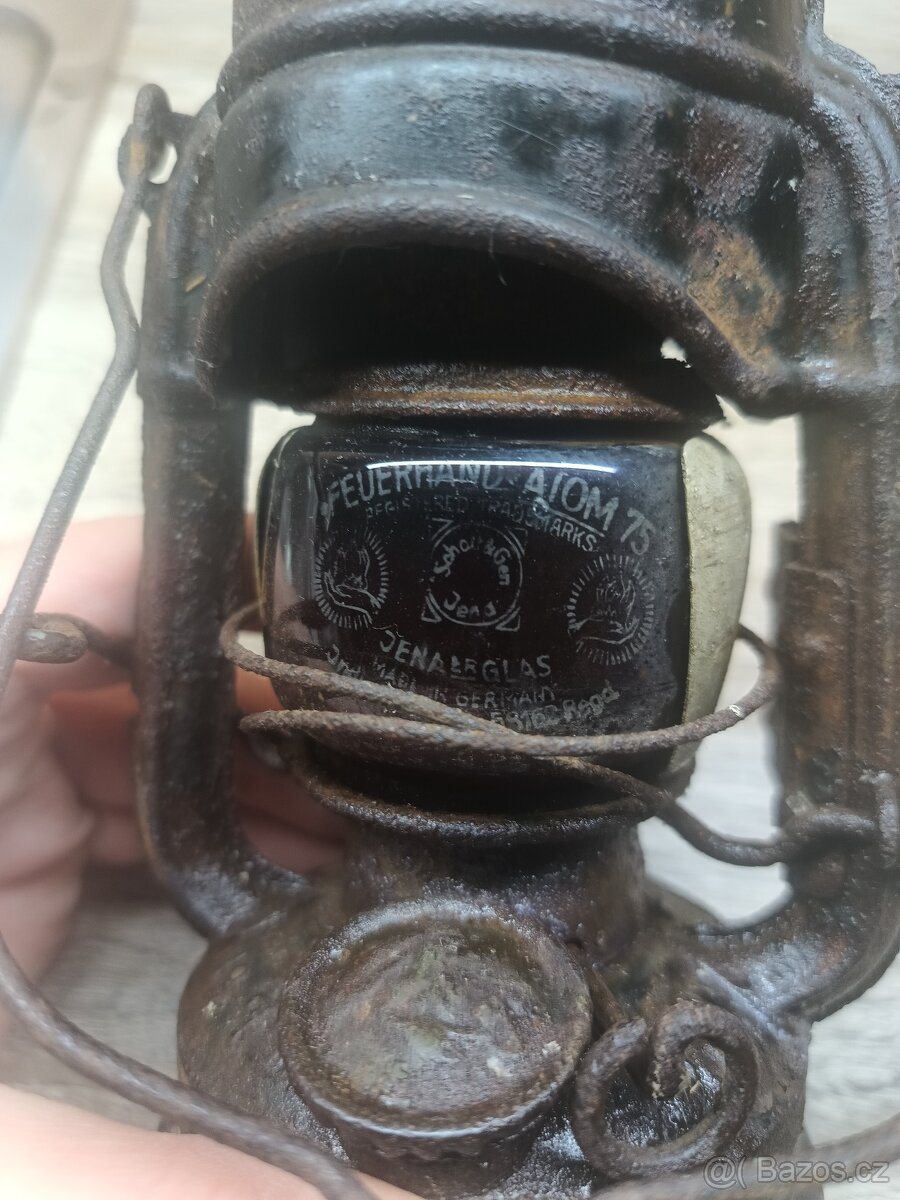 Stará německá lampa Feuerhand -Atom 75 - vzácná